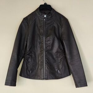 Baccini Dark Brown Leather Jacket